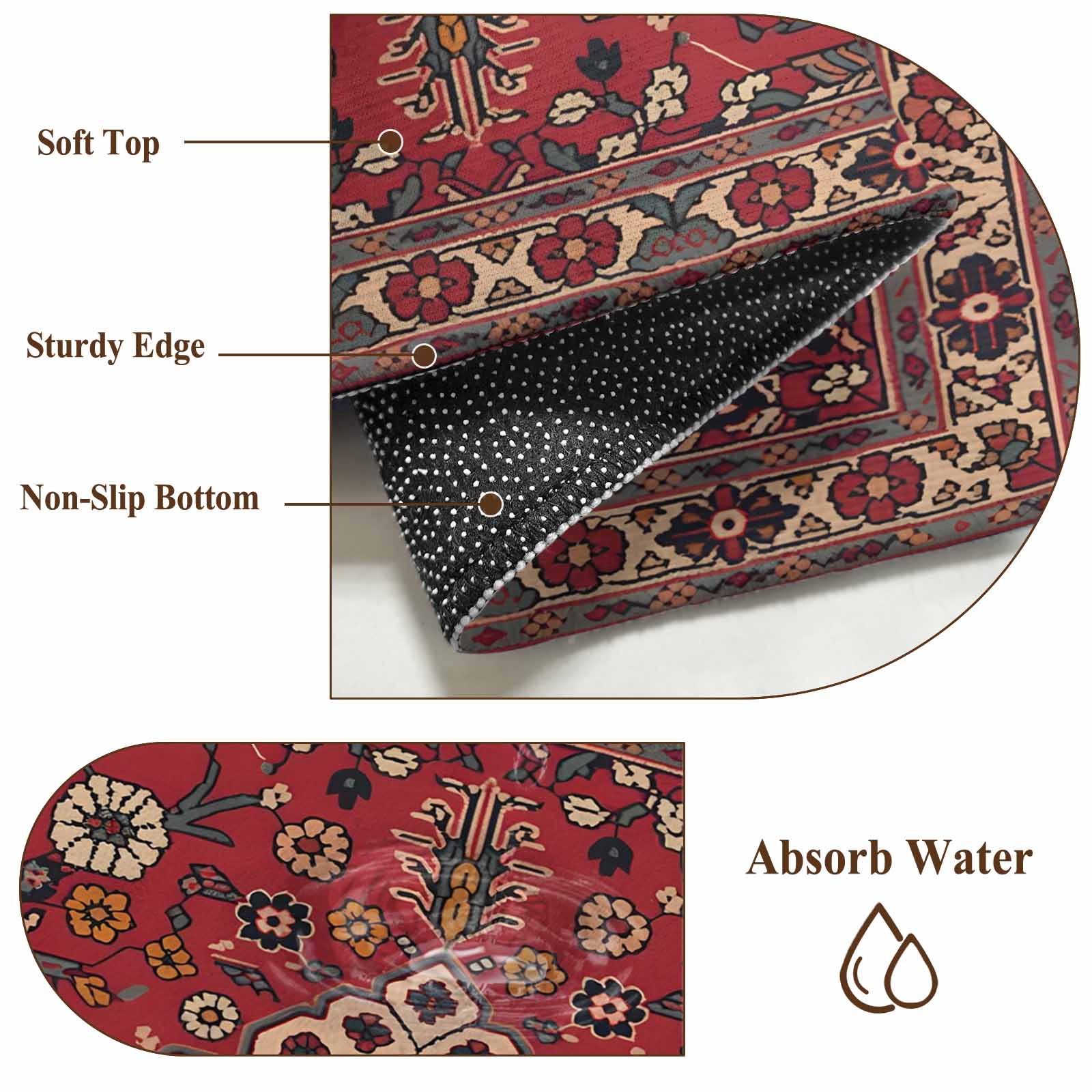 Large Area Rugs for Living Room Bedroom, Boho Southwest 6'x9' Rug Washable Carpet Runner Indoor Outdoor, Vintage Farmhouse Ethnic Aztec Tribe Art Non Slip Floor Mats Rug for Kitchen, Playroom