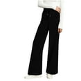 thumbnail image 3 of YOIAVAIOY Women's Velvet Pant Dressy Casual Wide Leg Trousers Stretchy High Waisted Velour Palazzo Pants with Pockets Black S, 3 of 6