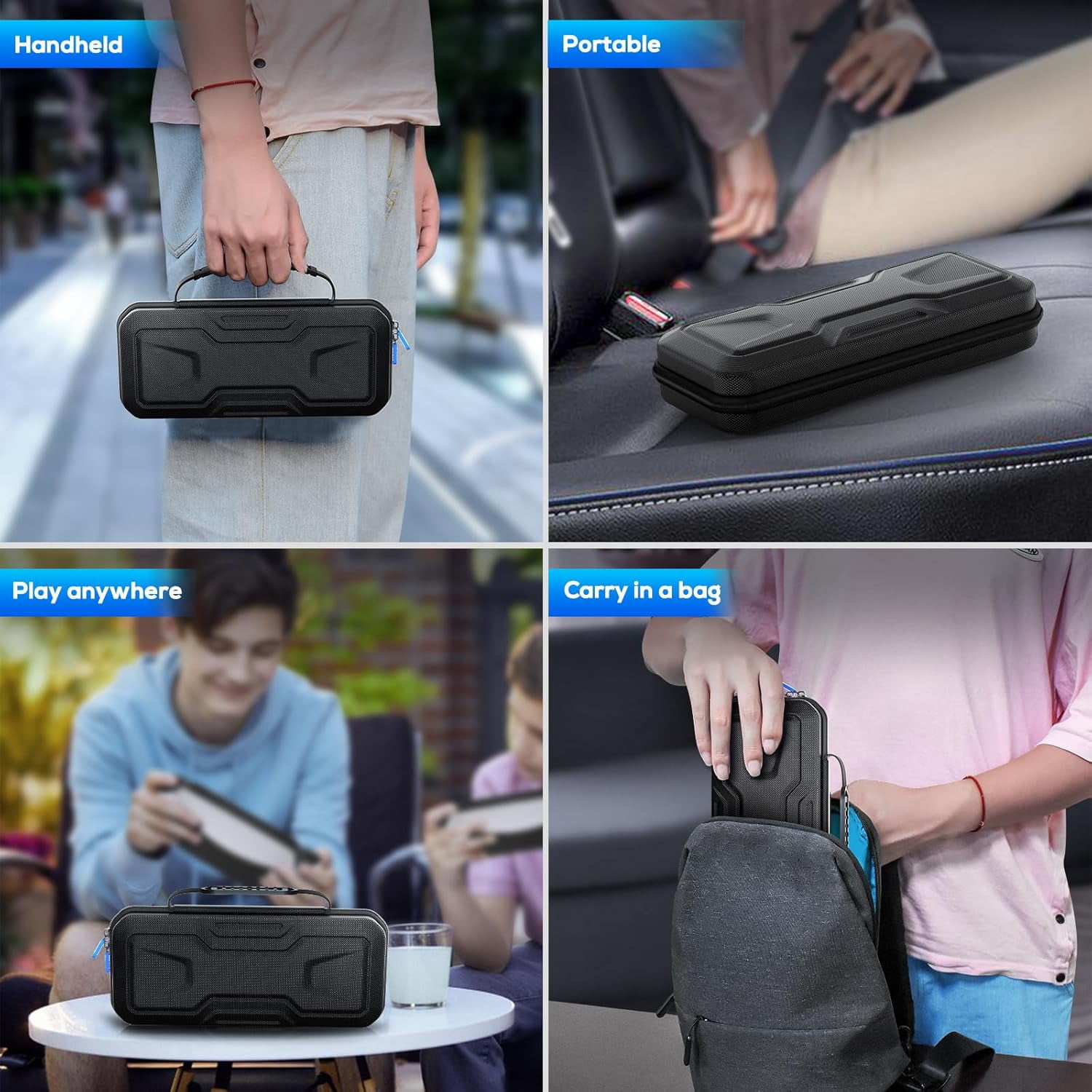 GAEKOL Accessories Bundle for Playstation Portal, Carrying Case and Hard PC Clear Cover Case with Tempered Glass Screen Protector, Protective Case&Hard Shell Portable Travel Handbag for PS5 Portal