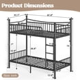 thumbnail image 2 of Harper & Bright Designs Twin XL over Twin XL Industrial Bunk Bed with Curved Guardrails, Heavy-Duty Metal Bunk Bed Frame with Under Bed Space, Black, 2 of 14