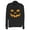 Black, variant on Junior's CHIN UP Halloween Jack o' Lantern Face Cowl Neck Sweatshirt Black X Large