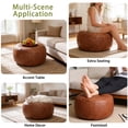 thumbnail image 5 of Thgonwid 21.7*13.7 inch Indoor Vegan Leather Pouf, Light Brown (Comes with No Filler), 5 of 7