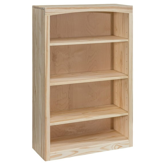 Arch Haven Traditional Unfinished Pine Bookcase, Rectangular