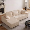 thumbnail image 2 of Sonovafurn Corduroy L-Shaped Sectional Sofa, Boneless Cloud Couch with Memory Foam & Pocket Springs, No Assembly Required Modular Chaise Sofa, Beige, 2 of 9