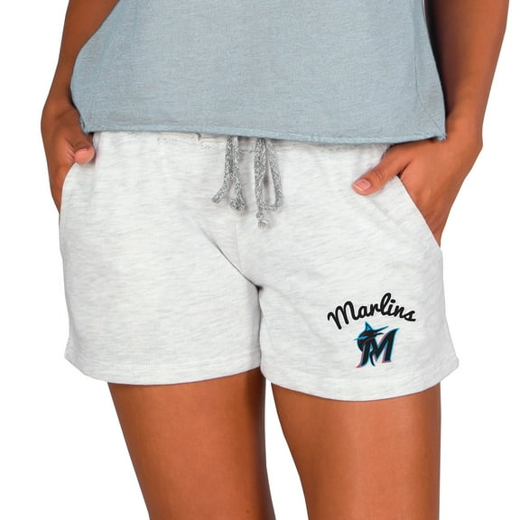 Women's Concepts Sport Ash Miami Marlins Mainstream French Terry Tri-Blend Shorts