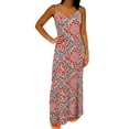 thumbnail image 2 of WRKEKC Beach Dresses for Women Exotic Floral V Neck Spaghetti Strap Open Back Flowy Maxi Lightweight Comfort, 2 of 6