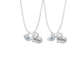 thumbnail image 2 of Delight Jewelry Silvertone Little Bird Initial - R - Mother & Daughter Heart Necklaces (Set of 2), 19"+2", 2 of 4