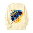 thumbnail image 5 of Wonitaaizi Boys Monster Truck Graphic Long Sleeve T-Shirt Top Fall (4-5 Years,Light Yellow), 5 of 5