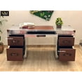 thumbnail image 6 of NauticalMart Aluminum Desk Leather Top Aviator Vintage Home Decor Furniture with Storage Drawers Writing Table, 6 of 6