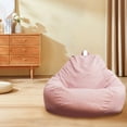 thumbnail image 4 of Dienrx Bean Bag Chair Memory Foam Bean Bag Chairs for Teens with Filling Round Bean Bag Chair for Living Room Bedroom College Dorm Reading Chair Pink, 1*Sofa Cover, 4 of 7