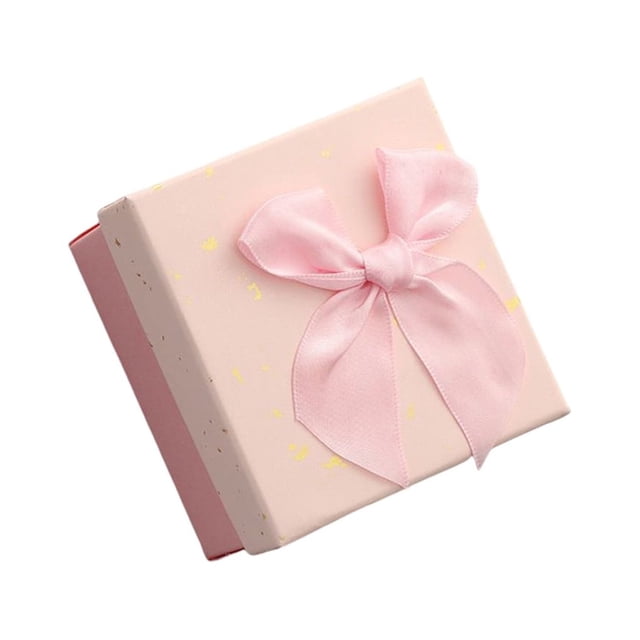Maoww Packaging Box Portable Decorative Protective Replacing Rectangular Watch Pendant Earring Bracelet Gift Case Wrapping Pink