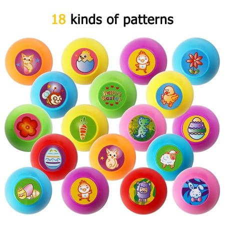 - 18Pcs Multicolor Egg Stampers Toy for Easter Eggs Hunt Game Multicolor
