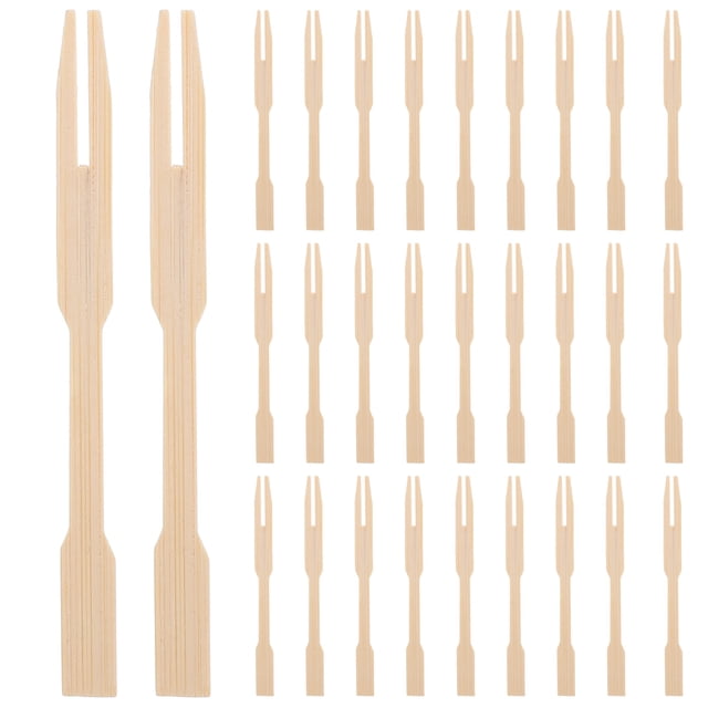 CIMAXIC Party 250pcs Fruit Forks Mini Forks Appetizer Forks Dessert Forks Bamboo Picks Fruit Fork Set For Home Appetizer Picks Cake Picks Fruit Forks For Party,3.54"X0.24"X0.04"