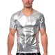 thumbnail image 1 of Camiseta de manga corta y camiseta interior de poliéster para hombre, de verano, brillante, ajustada, a la moda, moldeadora, estilo discoteca., 1 of 5