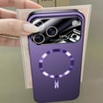 thumbnail image 4 of Compatible for iPhone 15 Magnetic Case with Glass Camera Lens Protector, Military-Grade Drop Protection Phone Cover for iPhone 15 Compatible with Mag-Safe Charging, Darkpurple, 4 of 7