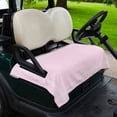 thumbnail image 2 of Golf Cart Seat Covers for 2 Seater, Pure Pink Soft Microfiber Cart Seat Towel Blanket, Simple Solid Color Absorbent Breathable Non Slip Bench Seats Protector for Golf Course 51"x31", 2 of 9