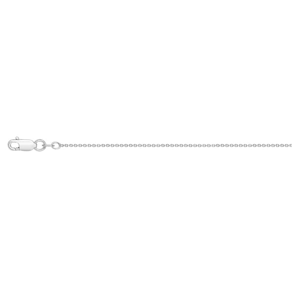 JewelStop Sterling Silver Silver with Rhodium Finish Cable Chain with Lobster Clasp - 3.6gr.