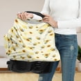 thumbnail image 6 of Renewold Baby Car Seat Cover Cute Carseat Canopy for Babies Boys Girls Multi-Use Nursing Breastfeeding Covers Nursing Scarf Halloween Decoration, Bee Print Sunflower Yellow, 6 of 7