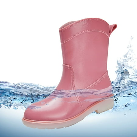 

Rain Shoes Womens Rain Boots Hardwearing Anti Slip On Waterproof Non Slip Cement Rain Shoes Rain Ankle Boots