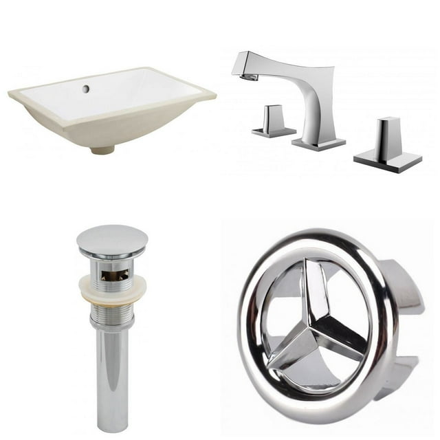 Imaginations Américaines 20.75-po. W Undermount Sink Ensemble Blanc