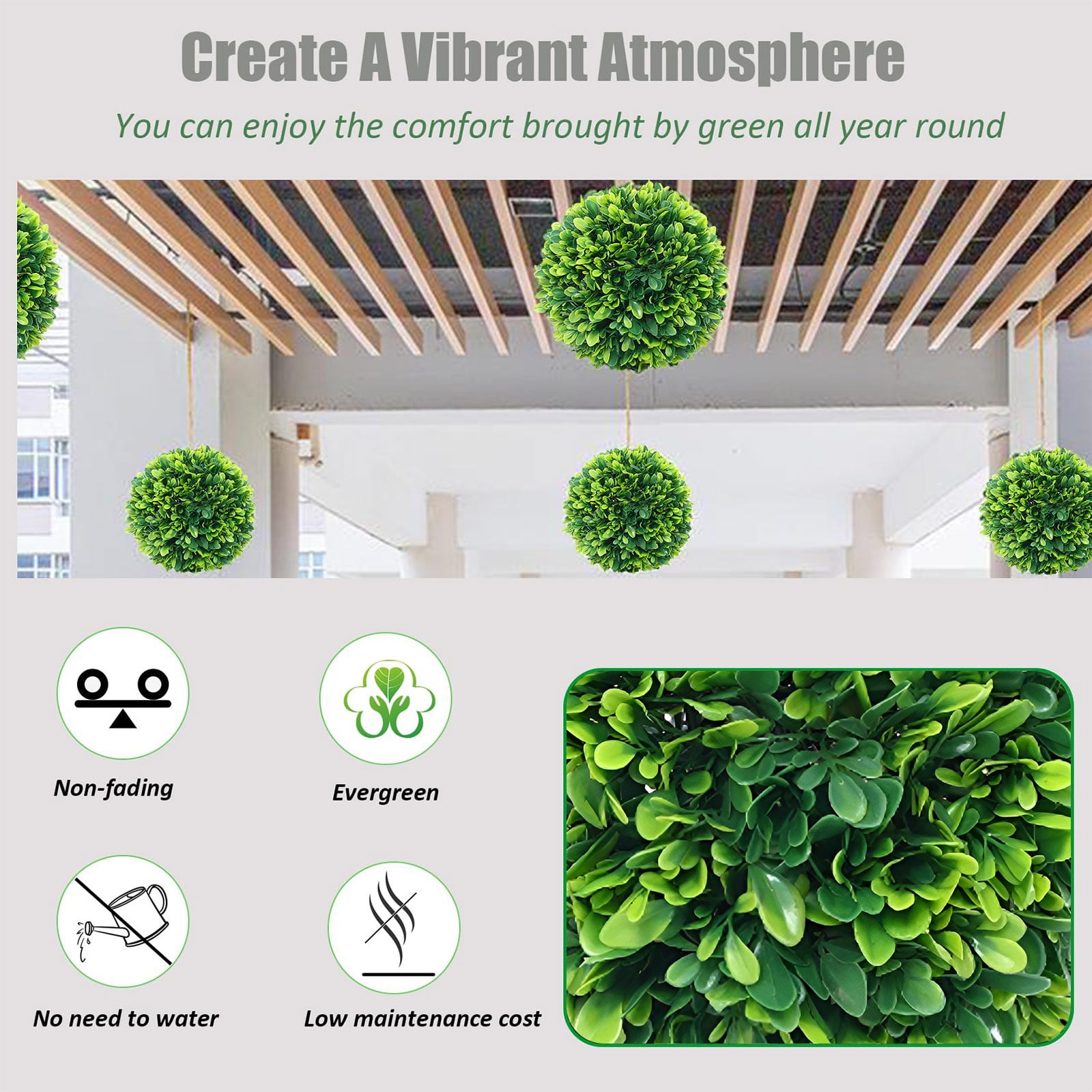 Clearance! Binkne Simulation Plant Grass Ball Eucalyptus (Outer Diameter 45Cm); Artificial Flowers; Simulation Artificial Plant Topiary Faux Decorative for Garden Backyard Balcony and Home Décor