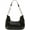 Black, variant on Vintage Crescent Bag Silver Tote Purse for Women Y2k Tote Bag Shiny Leather Shoulder Bag Clutch Zipper Hobo Evening Bag