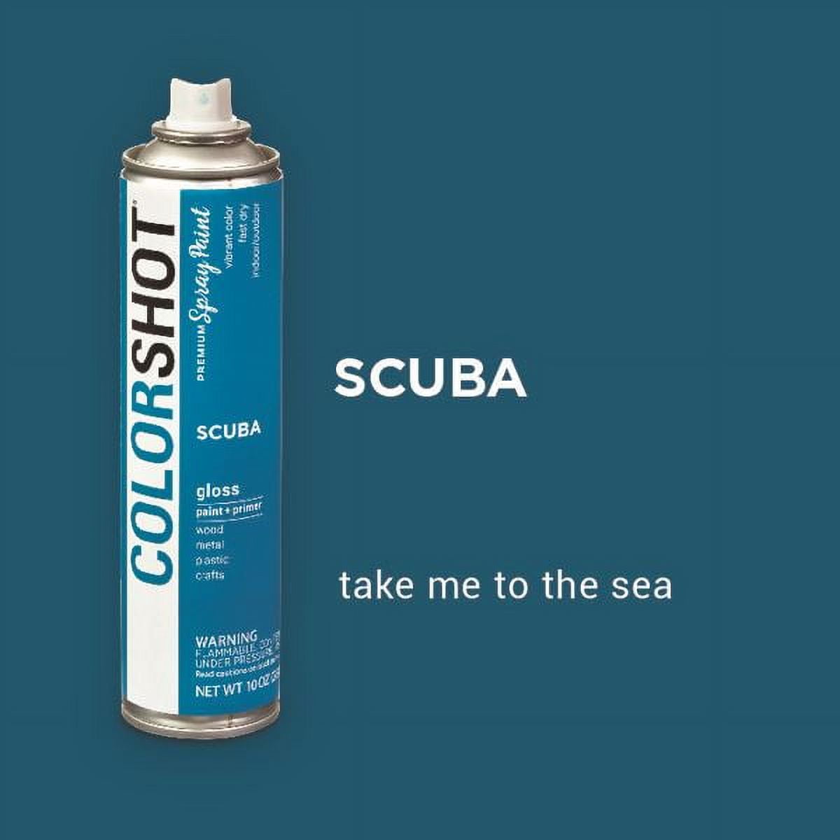 COLORSHOT Gloss Spray Paint, Scuba (Marine Blue), 10 oz , Fast-Drying Acrylic Paint, Indoor & Outdoor Use