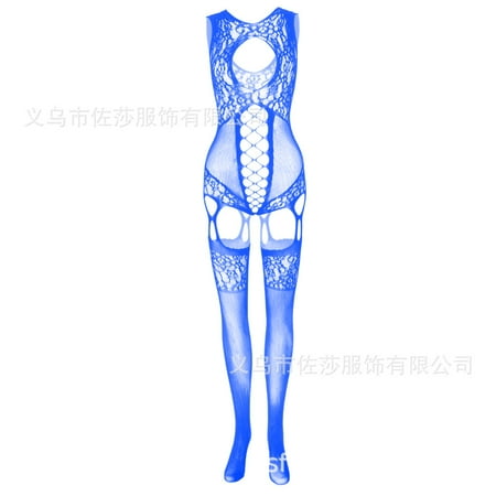 Generic Sexy Lingerie Stockings Sling Jacquard Hollow Sexy Mesh Stockings Jumpsuit Fishnet Clothes W58400