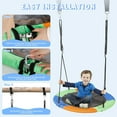 thumbnail image 2 of 40-inch Saucer Swing Outdoor Tree Swing for Kids - Strong Sturdy Tree Round Swings for Backyard Playground Fun - Kids Gift for Birthday, Holidays - Multi-Color, 2 of 10