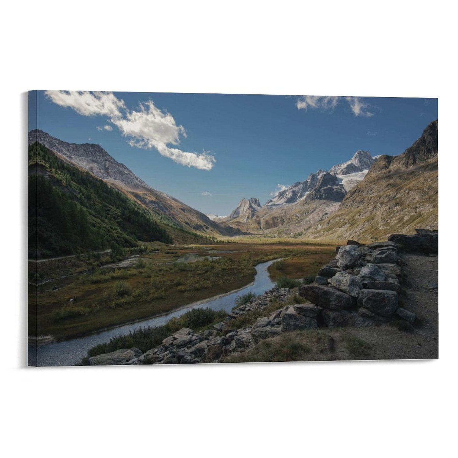 Mountain Range Landscape Canvas Wall Art Decor, Horizontal Version ...