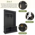 thumbnail image 3 of PORKISS 3 in 1 Hall Tree, Wood Hall Tree with Bench and Shoe Storage, Freestanding Entryway Bench with Hanging Hooks and Shelves Coat Rack, Modern Entryway Storage Bench for Hallway, Black, 3 of 9