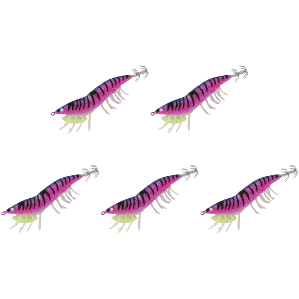 Señuelo Luminoso para Pesca Mar Camarón Patas Blandas Anzuelos Calamar Cebo () Púrpura