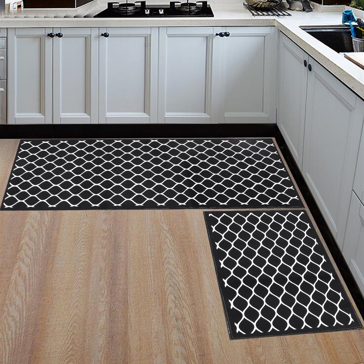 2Piece NonSlip Kitchen Rugs Kitchen Mats Set for Floor Non Slip