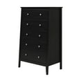 thumbnail image 3 of Jela Solid Wood 5 Drawer Dresser - Black, 3 of 10