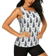 thumbnail image 2 of Fotbe Blue Leaves Womens Loose Fit Casual Flowy Slim-Fit Tank Tops Athletic Round Neck Trendy Sleeveless Summer Tops for Gym and Yoga-Medium, 2 of 9