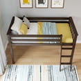 thumbnail image 6 of Max & Lily Twin Loft Bed, Solid Wood Loft Beds with Ladder for Kids, Walnut, 6 of 12