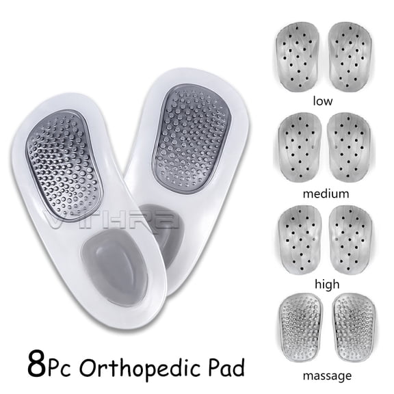 Removable Foot Massager Shoe Pads Set Relieve Foot Arch Pain Orthopedic Half Insoles For Shoes Foot Care Accessories