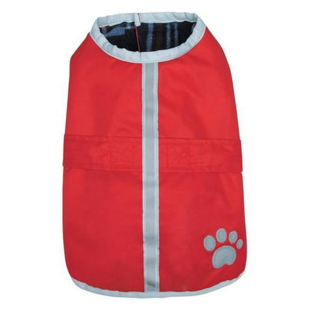 Zack & Zoey Polyester Noreaster Dog Blanket Coat, Red - Small & Medium
