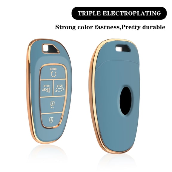 For Hyundai Key fob Cover Fits for 2024 2023 2022 2021 Hyundai Sonata Santa fe Tucson Smart 5 Button Key Case Shell