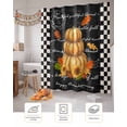 thumbnail image 7 of Thanksgiving Fall Retro Pumpkin Black Buffalo Plaid Shower Curtain Set ，Waterproof Fabric Shower Curtains Shower Curtains for Bathroom,Bathroom Decor 60"x72", 7 of 7