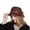 Coffee, variant on Black Bucket Hat Stylish Winter Cloche Fedora Bucket Hat with Floral Embellishment for Women's Fashion Accessory