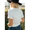thumbnail image 2 of ABPHQTO Camiseta de cuello redondo con estampado gráfico de letras de calabaza de leopardo blanco para mujer, 2 of 5