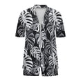 thumbnail image 4 of Haivin Women's Relaxed Fit Jacket Shorts Tee and Pants Set, All-Over Print with Pockets, Casual Comfort Wear for Daily Use and Lounge, 4 of 5