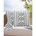 thumbnail image 6 of Pack of 2 Outdoor Pillow Covers, Boho Black Geometric Striped Farmhouse Style Waterproof Square Throw Pillowcase Cushion Decorative Pillow Covers for Couch Patio Tent, 26x26 in, 6 of 6