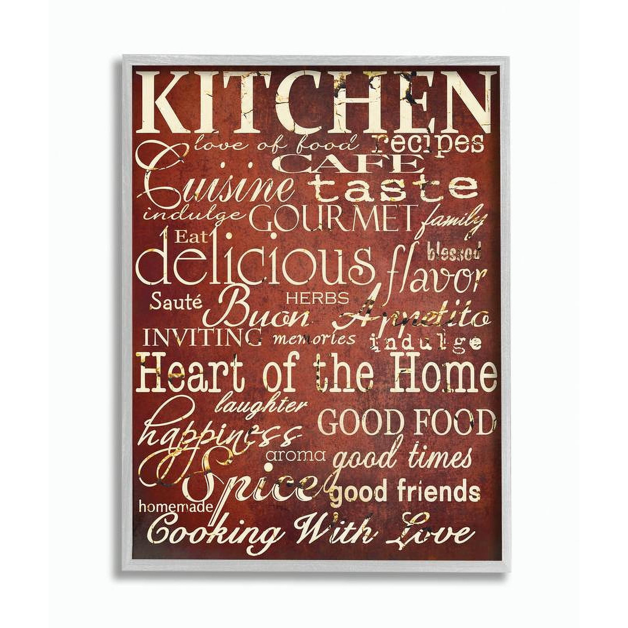 Stupell IndustriesThe Stupell Home Decor Collection Words in the Kitchen Off RedFramed Wall Art by Gplicensing