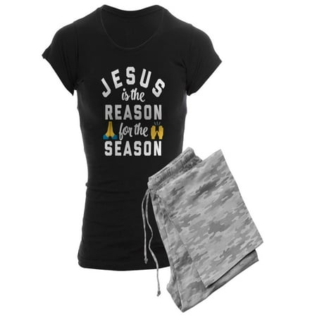 

CafePress - Emoji Jesus Is The Reason - Women s Dark Pajamas