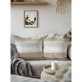 thumbnail image 2 of Outdoor Pillows Waterproof, Vintage Brown Grey Throw Pillows with Inserts Included, Farmhouse Barn Wooden Striped Indoor Outdoor Decorative Lumbar Pillow for Bed/Couch/Patio 16"x16", 1Pcs, 2 of 8