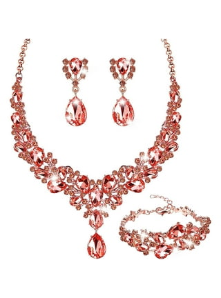 Rose gold shop prom necklace