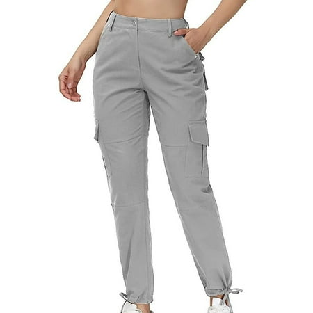 

OKBOP Scrub Pants for Women Fashion Women Summer Casual Loose Bandage Pocket Solid Trousers Zipper Pants Summer Clearance 12