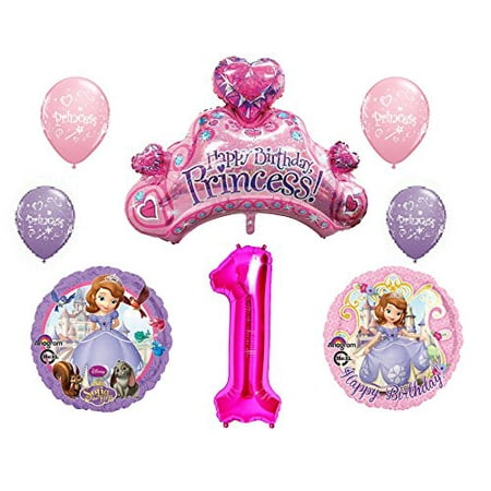 disney's sofia the first 1st happy birthday party balloons decorations supplies bundle